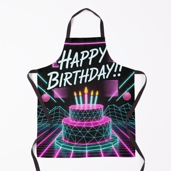 Item preview, Vaporwave Neon Birthday Cake designed and sold by Clockwork and Bloom.
