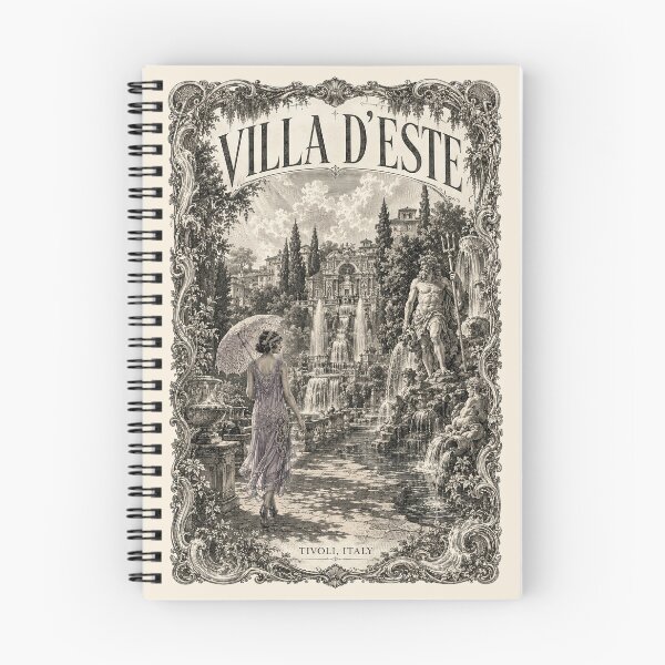 Item preview, Villa d'Este, Tivoli, Italy [Wood Engraving] designed and sold by elektronen.