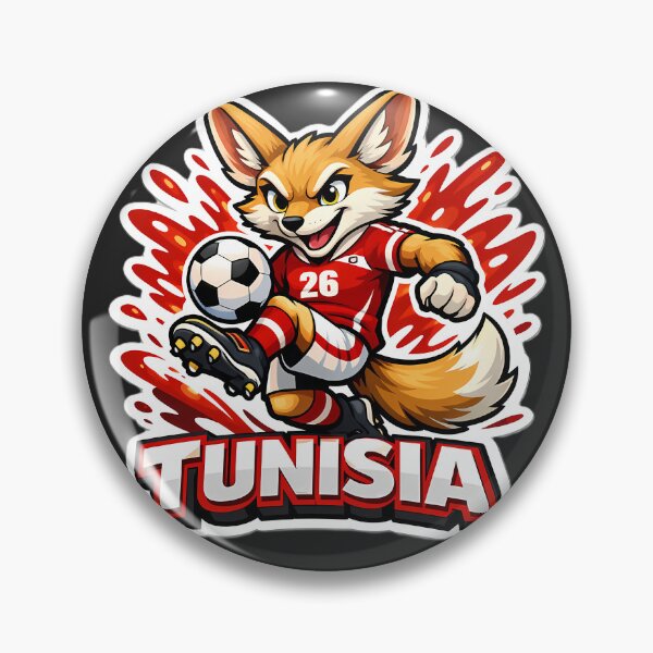 Item preview, Tunisia Soccer Fennec Fox Mascot  designed and sold by Ambroa Stuff.
