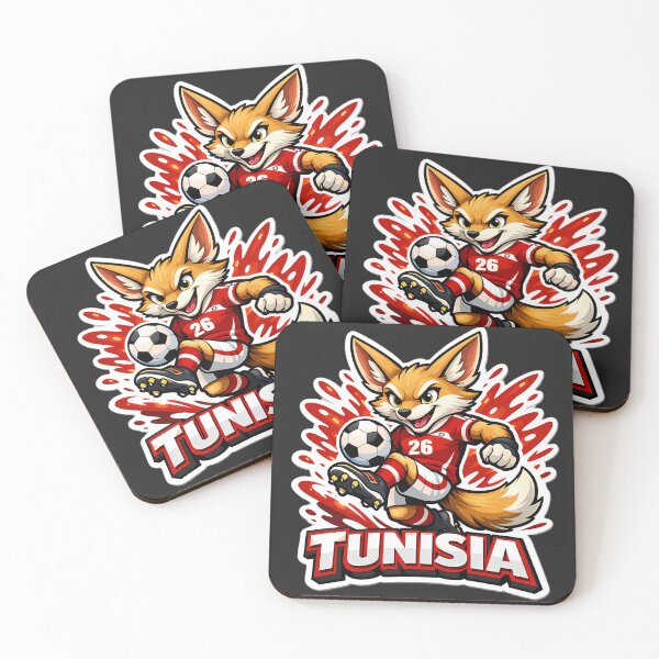Item preview, Tunisia Soccer Fennec Fox Mascot  designed and sold by Ambroa Stuff.