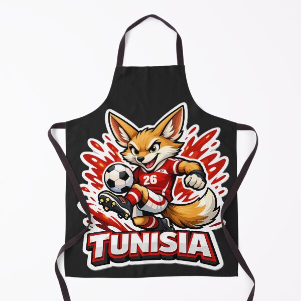 Item preview, Tunisia Soccer Fennec Fox Mascot designed and sold by Ambroa Stuff.