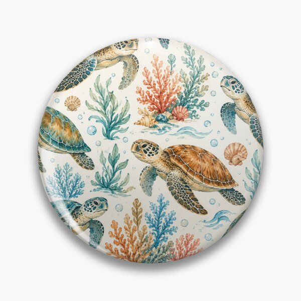 Item preview, Sea Turtle Ocean Pattern | Tropical Coral Reef & Beach Life Seamless Design designed and sold by RJACreative.