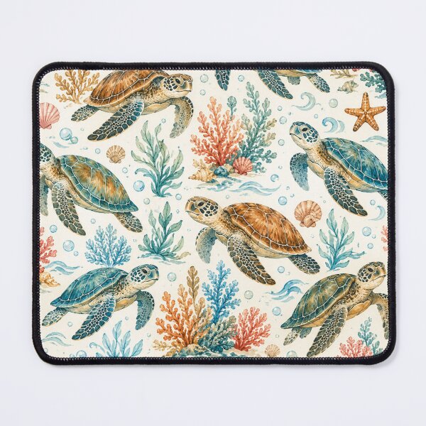 Item preview, Sea Turtle Ocean Pattern | Tropical Coral Reef & Beach Life Seamless Design designed and sold by RJACreative.