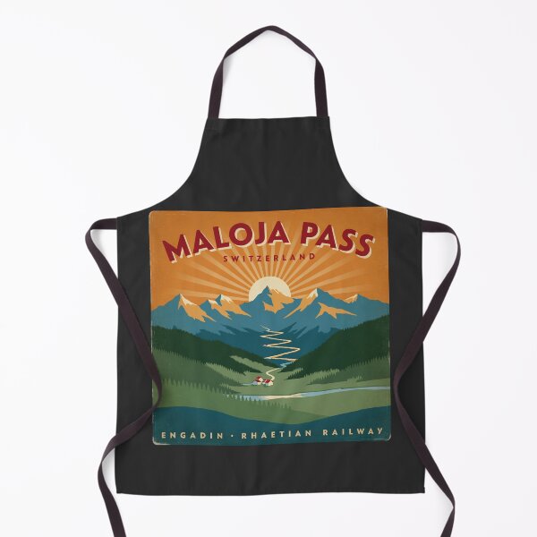 Item preview, Maloja Pass Switzerland Vintage Travel Poster | Engadin Alpine Mountains & Rhaetian Railway designed and sold by ArcticFoxStudio.