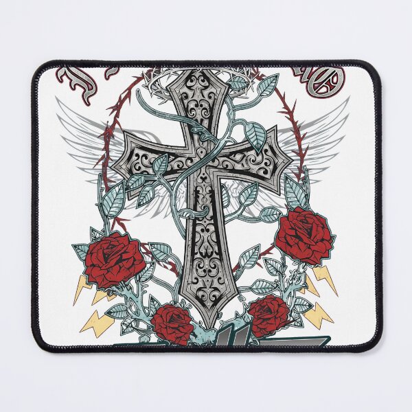 Item preview, Rock Hero Cross Roses Vintage Graphic designed and sold by minimancece.