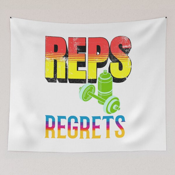 Item preview, Reps Over Regrets Retro Fitness Graphic designed and sold by GraphixByHub.