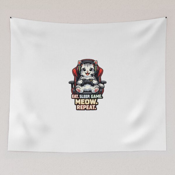 Item preview, Eat sleep game meow repeat  designed and sold by ibrahim2022.