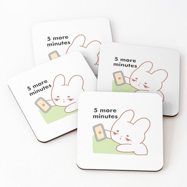 Item preview, 5 More Minutes Bunny Sticker | Kiss-Cut Cute Phone Cartoon designed and sold by kokoriiland.