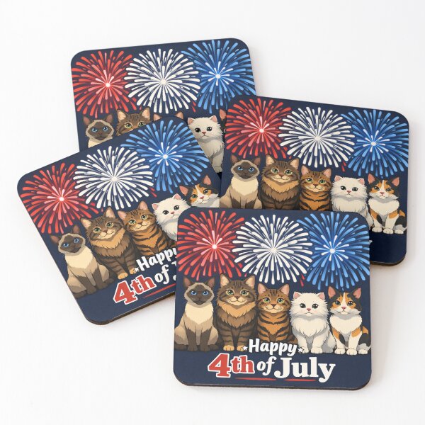Item preview, Happy 4th of July Cats designed and sold by Resilient Roots Customs Oakland.