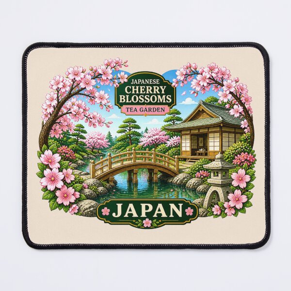 Item preview, Japanese Cherry Blossoms, Tea Garden, Japan - Sakura Bridge designed and sold by Myra365Art.