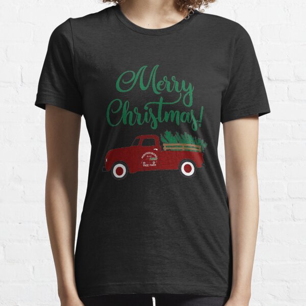 Merry Christmas - Vintage Pickup Truck Hauling Christmas Tree Retro Essential T-Shirt