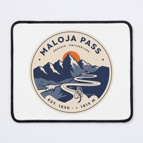 Item preview, Maloja Pass Cycling Switzerland Vintage Badge | Engadin Alps Road Bike Climb Design designed and sold by ArcticFoxStudio.