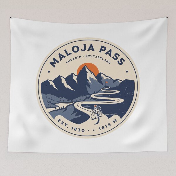 Item preview, Maloja Pass Cycling Switzerland Vintage Badge | Engadin Alps Road Bike Climb Design designed and sold by ArcticFoxStudio.