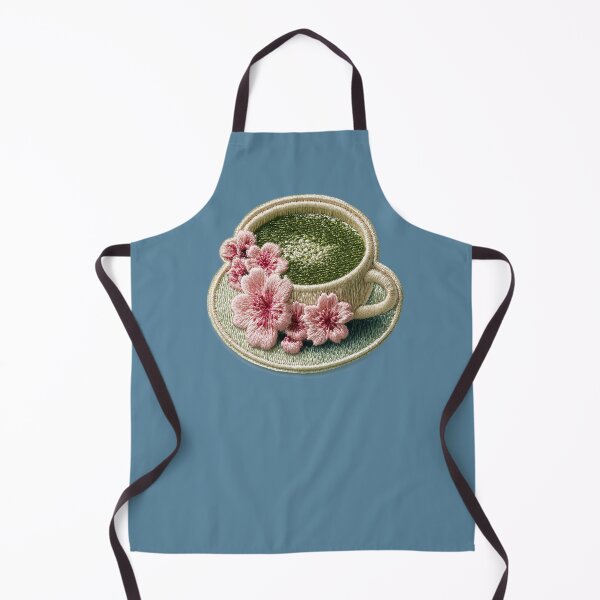Item preview, Sakura Matcha Tea Embroidery Patch designed and sold by MegaNovaArt.