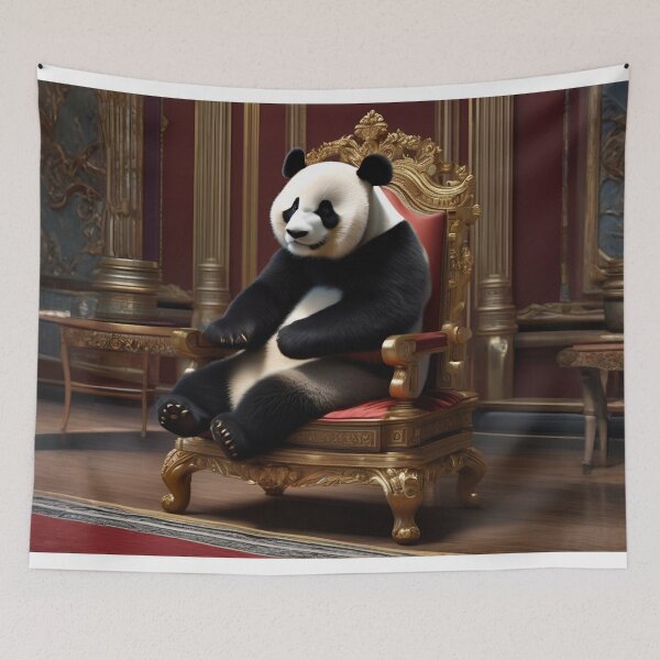 Item preview, Giant Panda Lounging Regally on Gold Palace Throne designed and sold by CASASIS_MERCH.