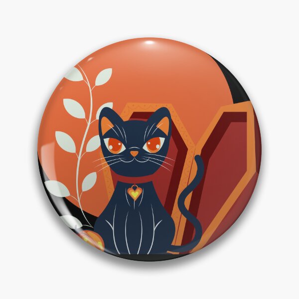 Item preview, Dark Navy Cat Coffin Pumpkin Botanical Orange Moon Gothic Halloween Graphic T-Shirt designed and sold by DERA RAY.