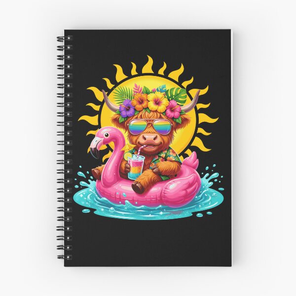 Item preview, Funny Highland Cow On Flamingo Float Hawaii Tropical Summer designed and sold by Littermin.