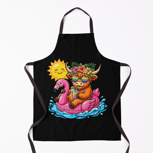 Item preview, Funny Highland Cow On Flamingo Float Hawaii Tropical Summer designed and sold by Littermin.