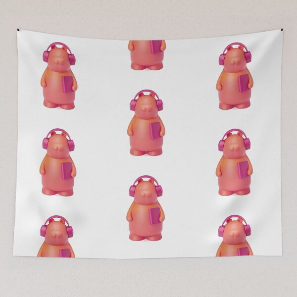 Item preview, capybara wearing headphones studying designed and sold by Senglaopattern.