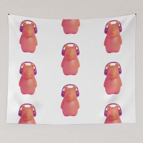 Item preview, capybara wearing headphones studying designed and sold by Senglaopattern.