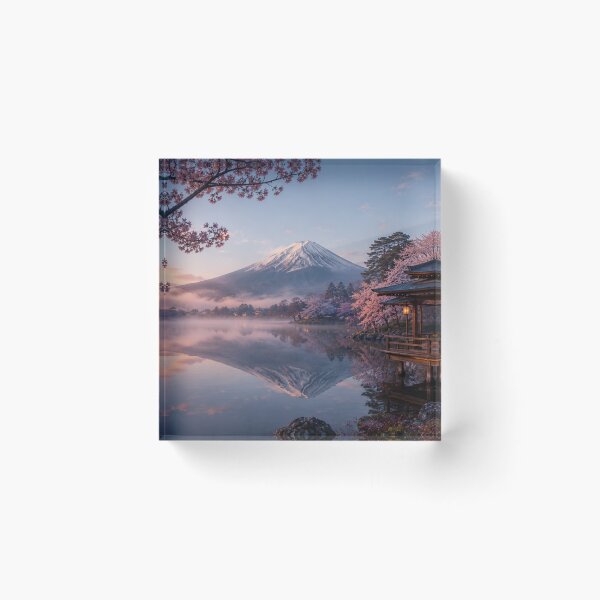 Item preview, Japanese Mountain Lake with Cherry Blossoms designed and sold by Pond21.