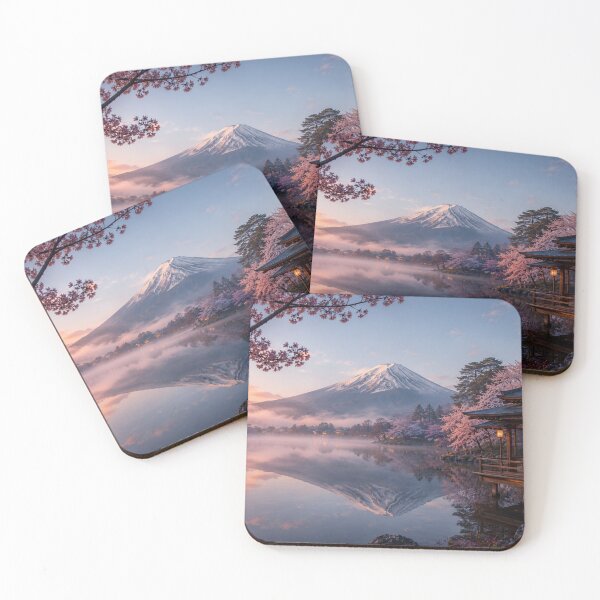 Item preview, Japanese Mountain Lake with Cherry Blossoms designed and sold by Pond21.
