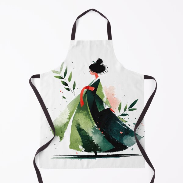 Item preview, Watercolor Korean Woman in Hanbok Dress designed and sold by colorful-white.