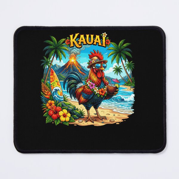 Item preview, Funny Chicken Drinking Coconut Kauai Hawaii Tropical Summer designed and sold by Littermin.