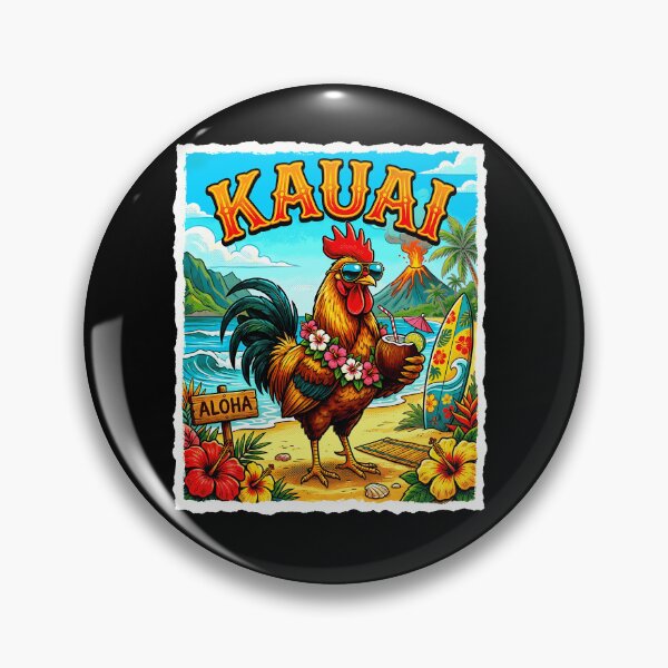 Item preview, Funny Chicken Drinking Coconut Kauai Hawaii Tropical Summer designed and sold by Littermin.