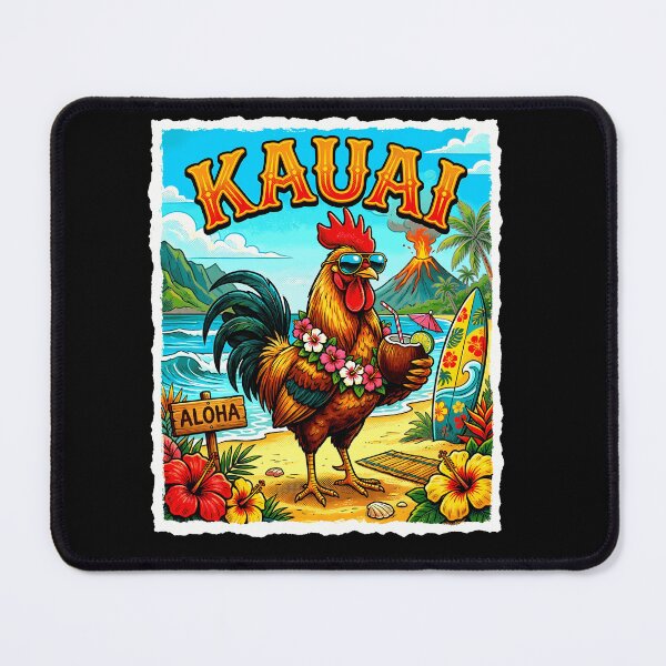 Item preview, Funny Chicken Drinking Coconut Kauai Hawaii Tropical Summer designed and sold by Littermin.