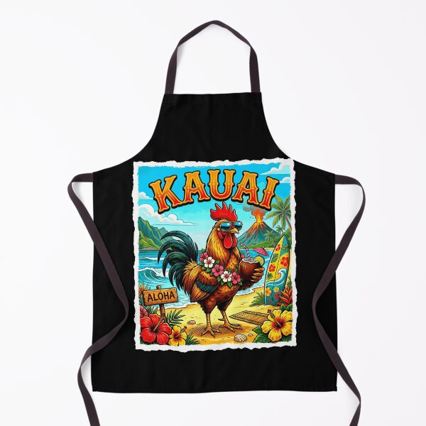 Item preview, Funny Chicken Drinking Coconut Kauai Hawaii Tropical Summer designed and sold by Littermin.