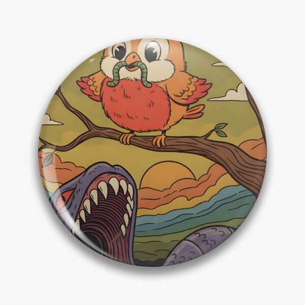 Item preview, The Early Bird Catches The Worm - Retro Proverb Art" designed and sold by Atlant11.