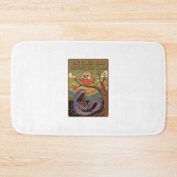 Item preview, The Early Bird Catches The Worm - Retro Proverb Art" designed and sold by Atlant11.