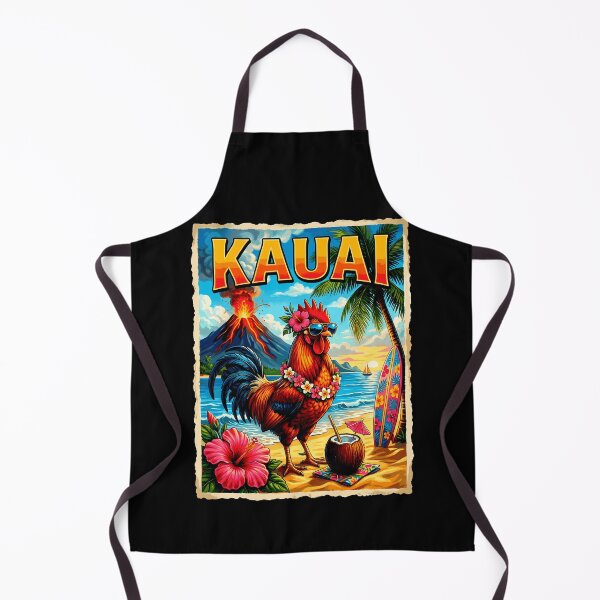 Item preview, Funny Chicken Drinking Coconut Kauai Hawaii Tropical Summer designed and sold by Littermin.