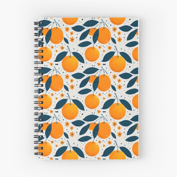 Item preview, Mediterranean Orange Citrus Pattern - Teal Floral Fruit Art designed and sold by UniqueDesign751.