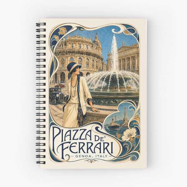 Item preview, Piazza de' Ferrari, Genoa, Italy [Ink and Gouache Illustration] designed and sold by elektronen.