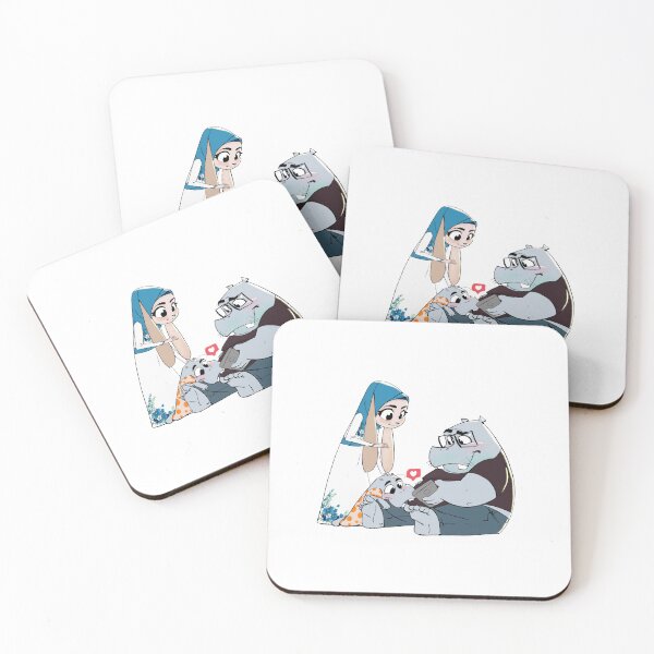 Item preview, Hippo Family - Stylized Comic Art designed and sold by Eslam-Aboshady.