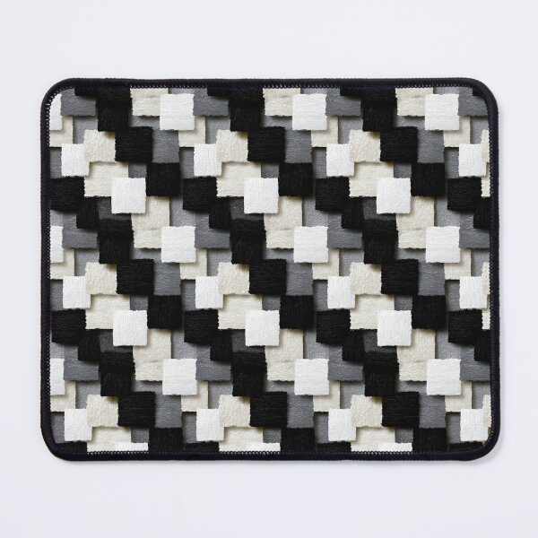 Item preview, Textured Black White And Grey Patchwork Square Pattern designed and sold by igraphixart.