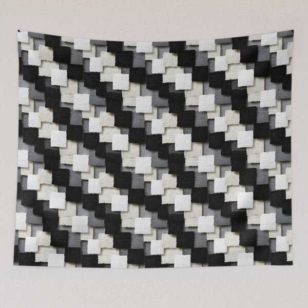 Item preview, Textured Black White And Grey Patchwork Square Pattern designed and sold by igraphixart.