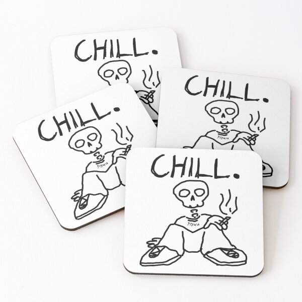 Item preview, Chill Space Skeleton Relaxing Line Art designed and sold by fiyuuart.