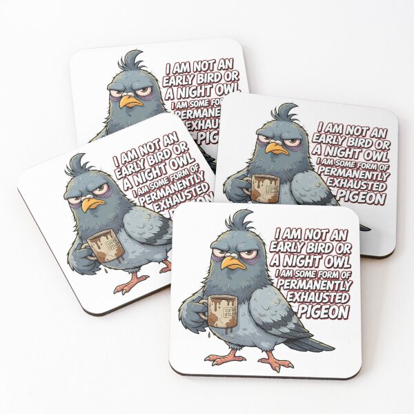 Item preview, Permanently Exhausted Pigeon Coffee Bird designed and sold by TshirtsOnline-.