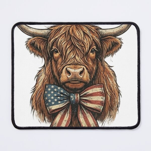 Item preview, Highland Heritage – Patriotic & Proud – Rustic Western Cow USA Design designed and sold by ShirtsUp-Lane.
