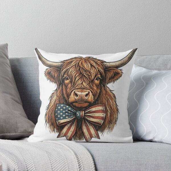 Item preview, Highland Heritage – Patriotic & Proud – Rustic Western Cow USA Design designed and sold by ShirtsUp-Lane.
