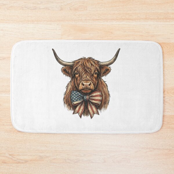 Item preview, Highland Heritage – Patriotic & Proud – Rustic Western Cow USA Design designed and sold by ShirtsUp-Lane.