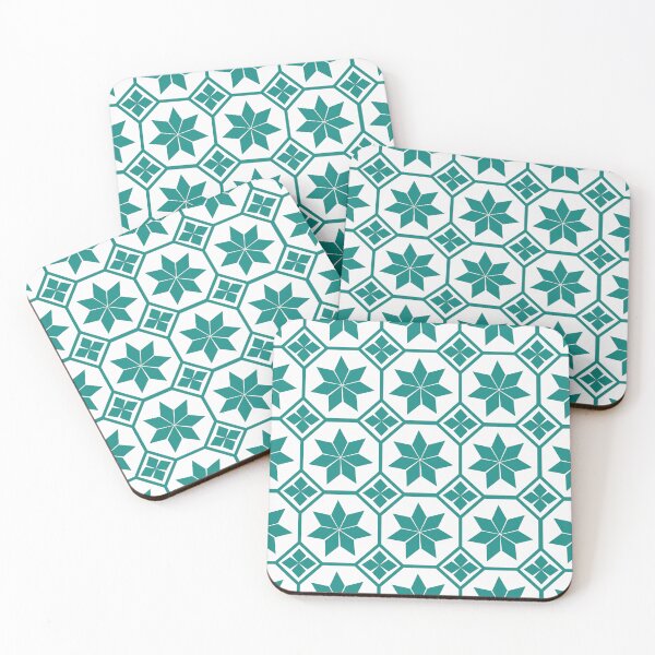 Item preview, Vintage cement tile vector pattern background in teal green. designed and sold by AjjimaJKM.
