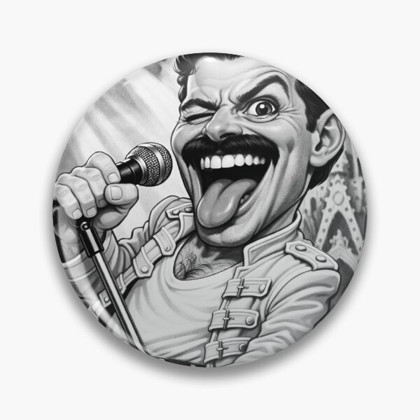 Item preview, Freddie Mercury Caricature – Black & White Art Parody designed and sold by LuluLeb.