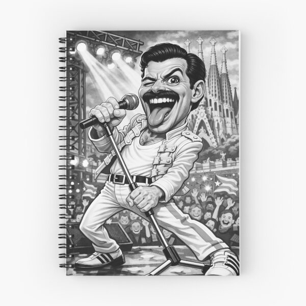 Item preview, Freddie Mercury Caricature – Black & White Art Parody designed and sold by LuluLeb.