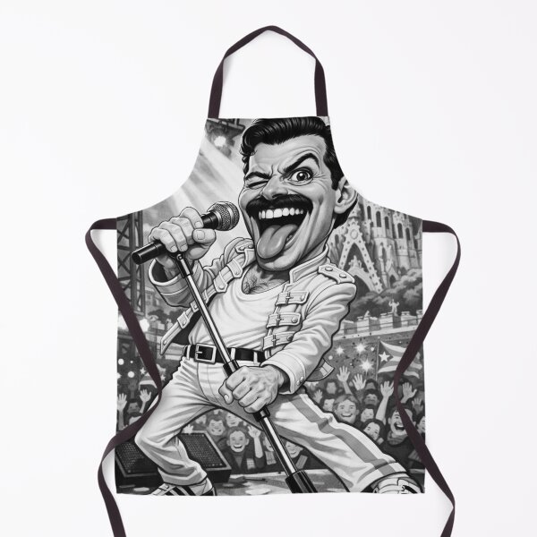 Item preview, Freddie Mercury Caricature – Black & White Art Parody designed and sold by LuluLeb.