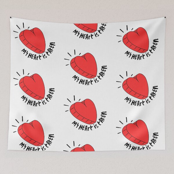 Item preview, My Heart Is Taken – Cute Red Heart Love Illustration designed and sold by infinitearte.