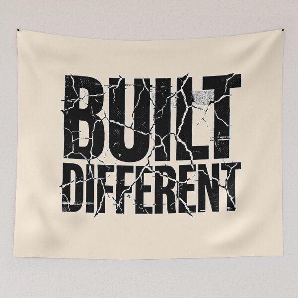 Item preview, Built Different Glitch Typography Streetwear Design designed and sold by EvergreenPark - Tee Studio.